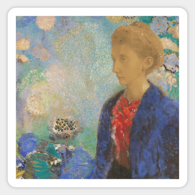 Baronne de Domecy by Odilon Redon Sticker by Classic Art Stall